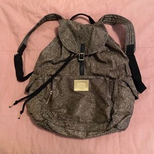 {PINK Victoria’s Secret} gold sparkly backpack bag